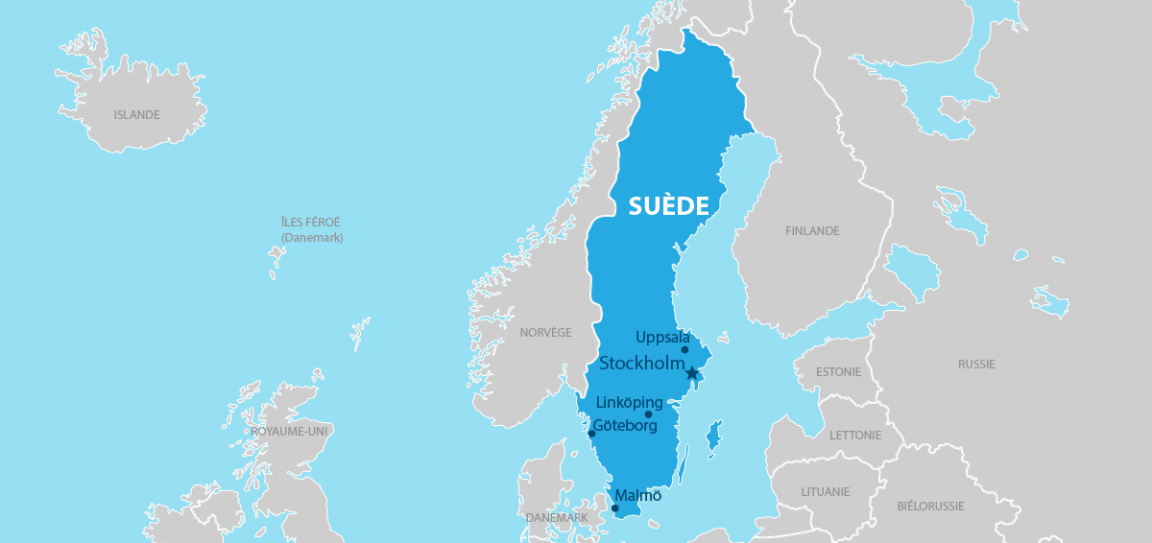 Suède carte géographique