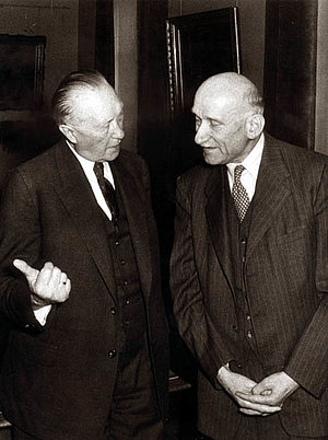 Robert Schuman et Konrad Adenauer