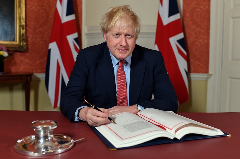 Le Premier ministre britannique Boris Johnson a signé l'accord de sortie de l'UE vendredi 24 janvier - Crédits : Andrew Parsons / Flickr Number 10 CC BY-NC-ND 2.0