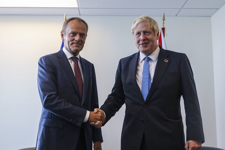 Le président du Conseil européen, Donald Tusk, et le Premier ministre britannique, Boris Johnson, en septembre 2019 - Crédits : Number 10 / Flickr CC BY-NC-ND 2.0