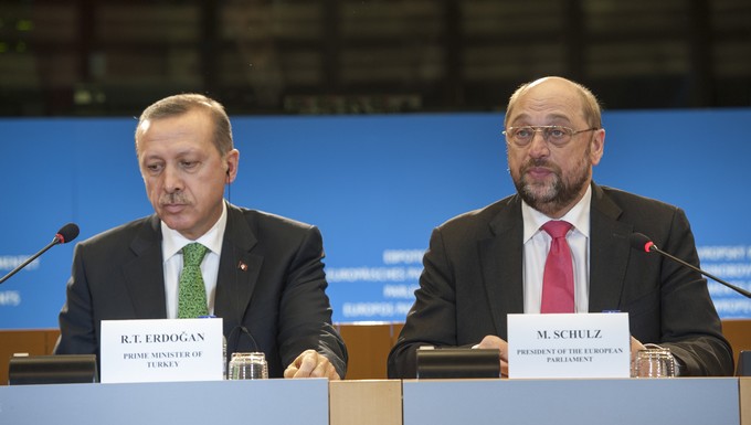 Recep Tayyip Erdogan et Martin Schulz