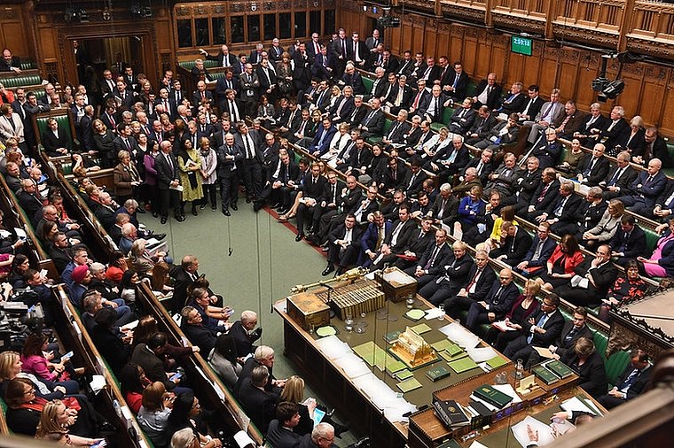La Chambre des communes, lors du premier débat sur l'accord de retrait de Boris Johnson, samedi 19 octobre - Crédits : Jessica Taylor / Flickr UK Parliament CC BY-NC 2.0