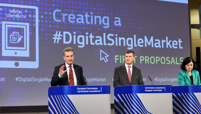 Conférence de presse - Marché unique du numérique - Oettinger / Ansip / Jurova