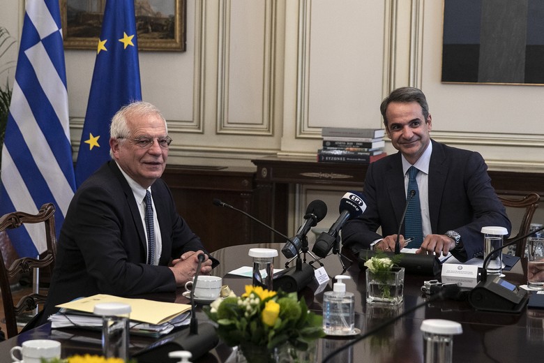 Le haut représentant de l'UE, Josep Borell, appelle au dialogue face à l'escalade de tensions entre la Grèce et la Turquie. Ici, Josep Borrell et le Premier ministre grec Kyriákos Mitsotákis le 24 juin 2020