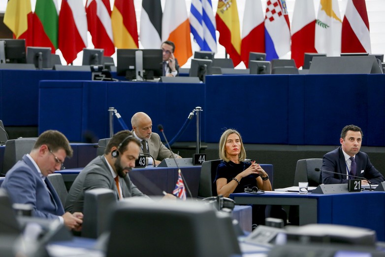 Federica Mogherini au Parlement européen, le 23 octobre