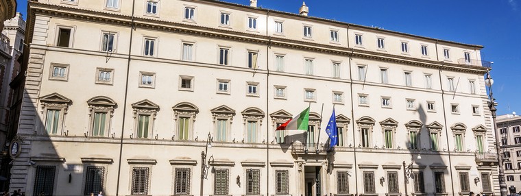 Le Palais Chigi à Rome, siège du gouvernement italien - Crédits : rarrarorro / iStock