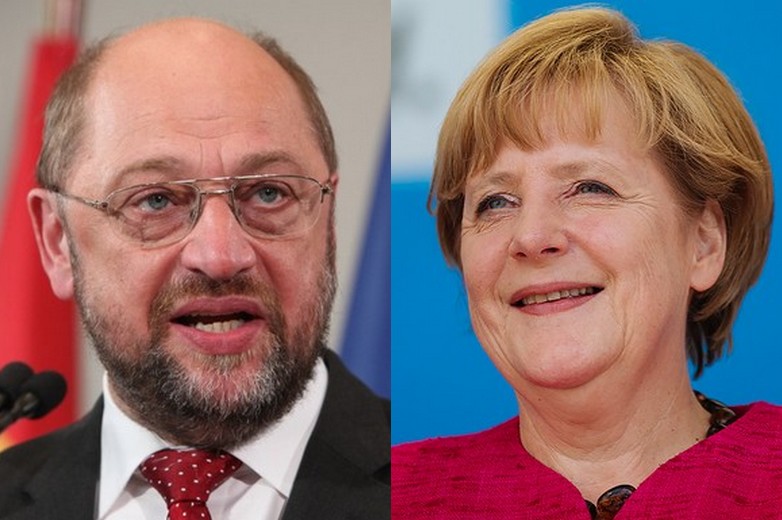 Martin Schulz et Angela Merkel