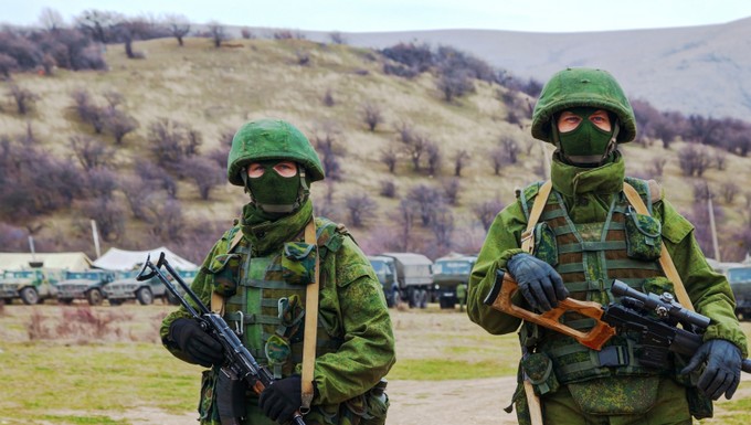 Soldats russes en Crimée