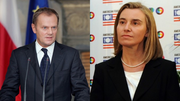Donald Tusk et Federica Mogherini