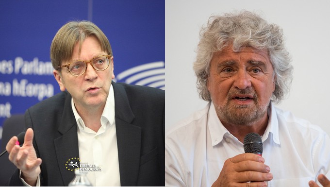 Guy Verhofstadt et Beppe Grillo