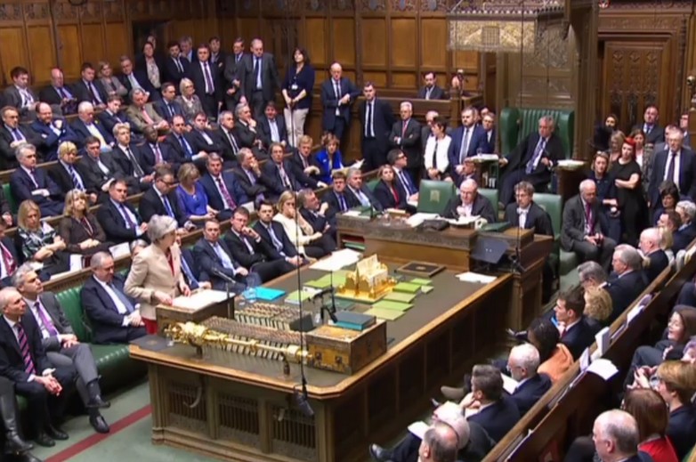 Theresa May défend l'accord de sortie, avant le vote, au sein de la Chambre des communes - Crédits : Parliament TV (copie d'écran) 