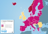Carte de l'espace Schengen
