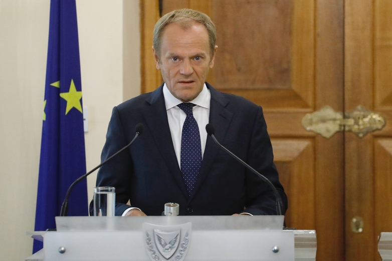 Le président du Conseil européen Donald Tusk, en visite à Chypre le 11 octobre 2019 - Crédits : Dario Pignatelli / Conseil européen