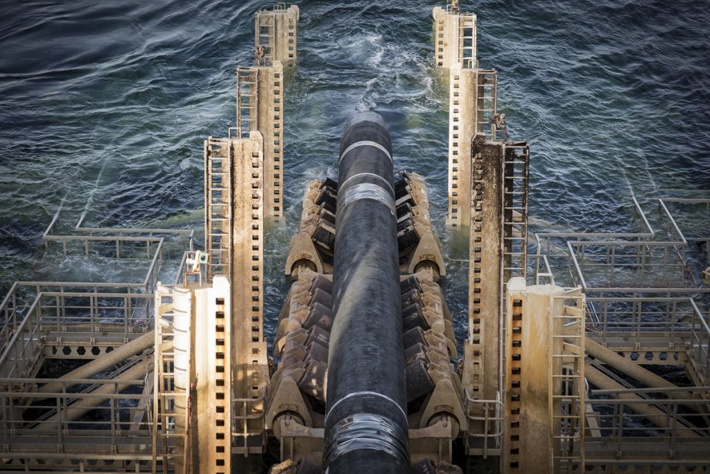 Installation d'un pipeline dans les eaux suédoises en 2019