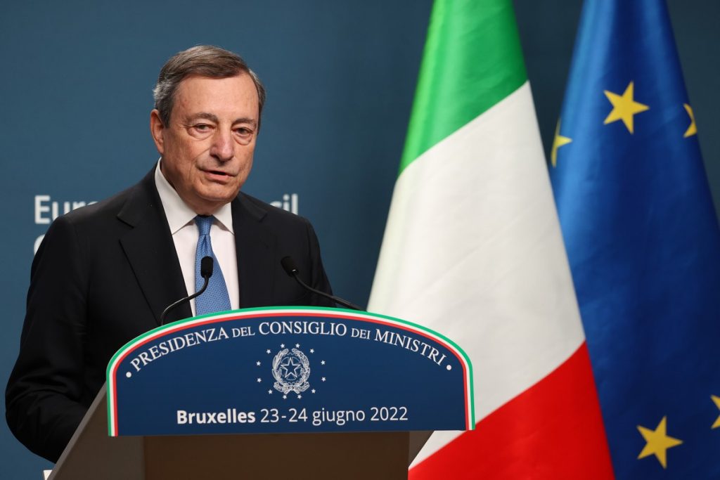 Mario Draghi lors du Conseil européen des 23 et 24 juin 2022