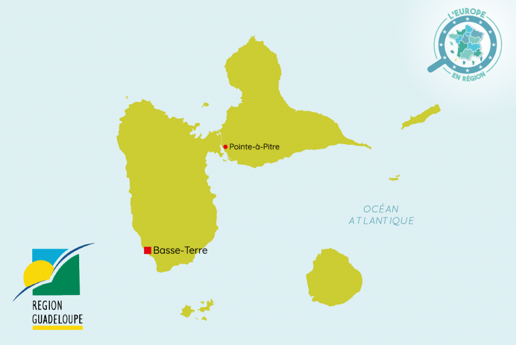 L'Europe en région : carte Guadeloupe