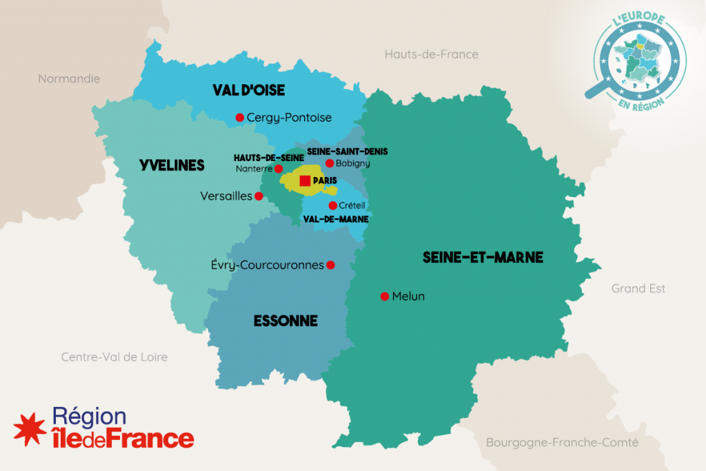 L'Europe en région : carte Ile-de-France