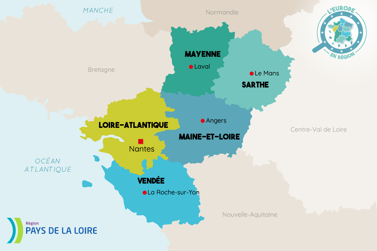 Carte de l'ouest de la France - Carte de France de l'ouest (Europe