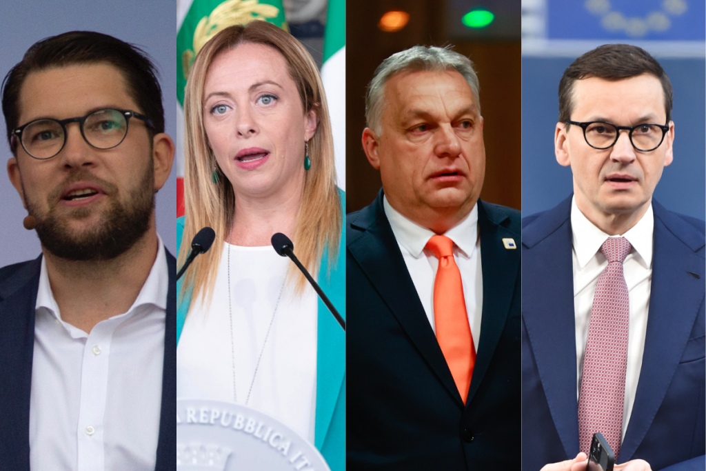 Avec leurs bons résultats aux récentes élections, Jimmie Åkesson et Georgia Meloni pourraient entrer au gouvernement de leur pays, comme Viktor Orbán et Mateusz Morawiecki