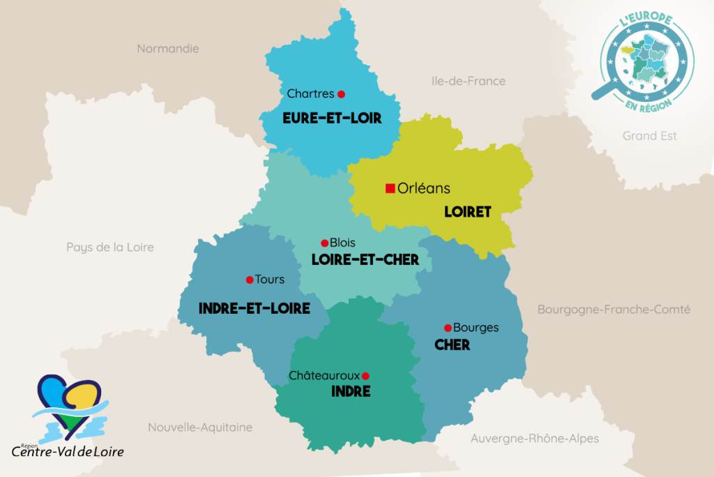 L'Europe en région : carte Centre-Val de Loire