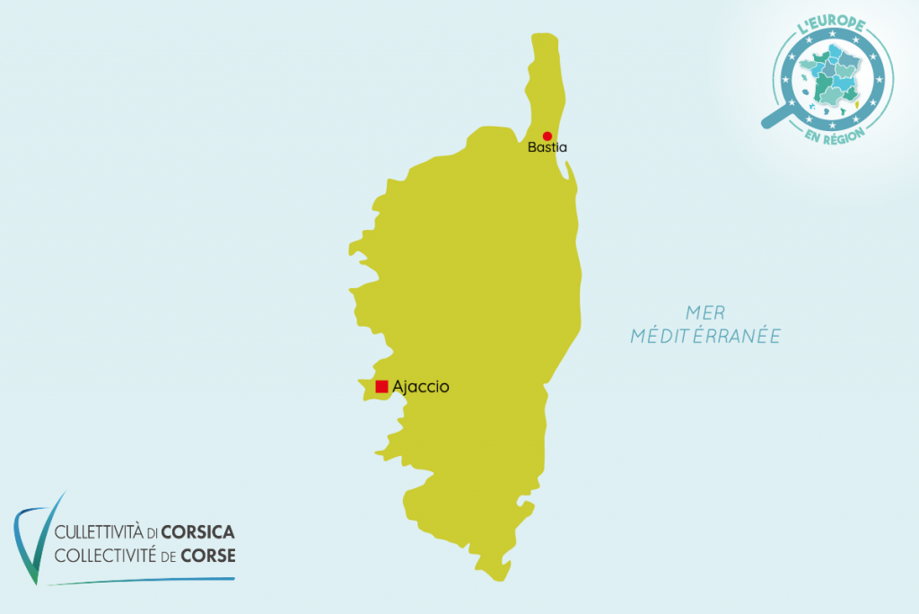 L'Europe en région : carte Corse
