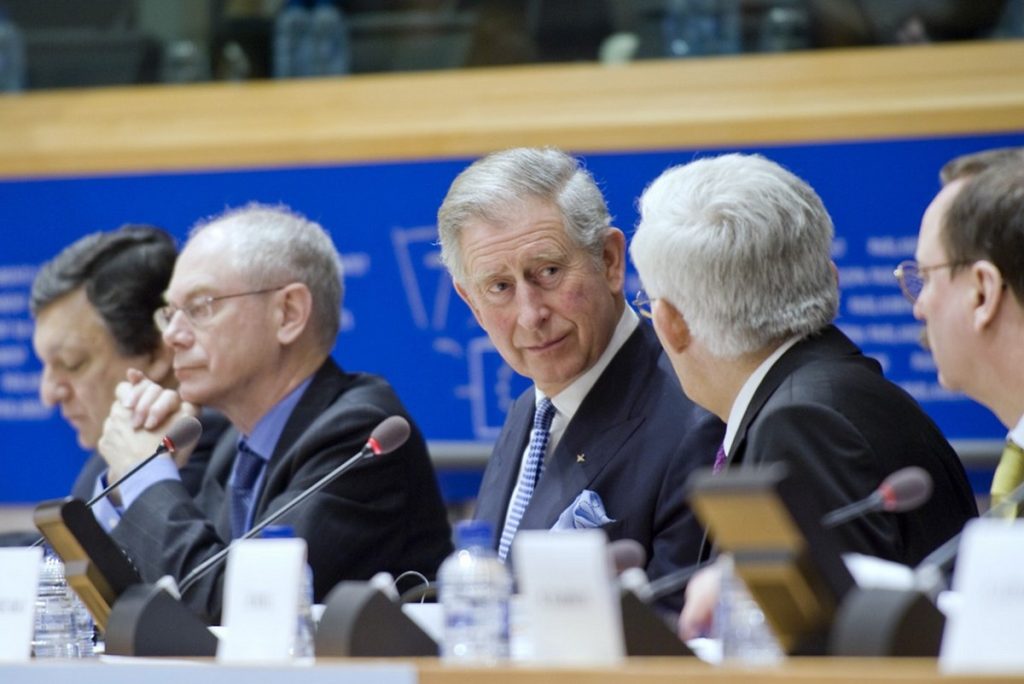 Le roi Charles III a participé en 2011 à un débat au Parlement européen de Bruxelles à propos de la lutte contre le réchauffement climatique - Crédits : Pietro Naj-Oleari / Parlement européen