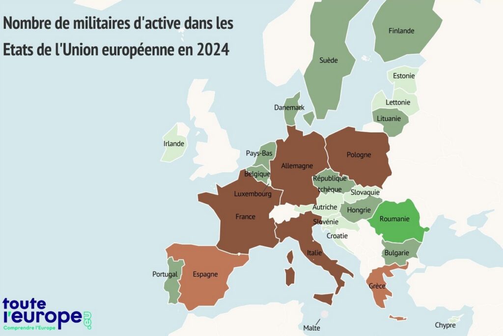 Les effectifs militaires des Etats de l'Union européenne