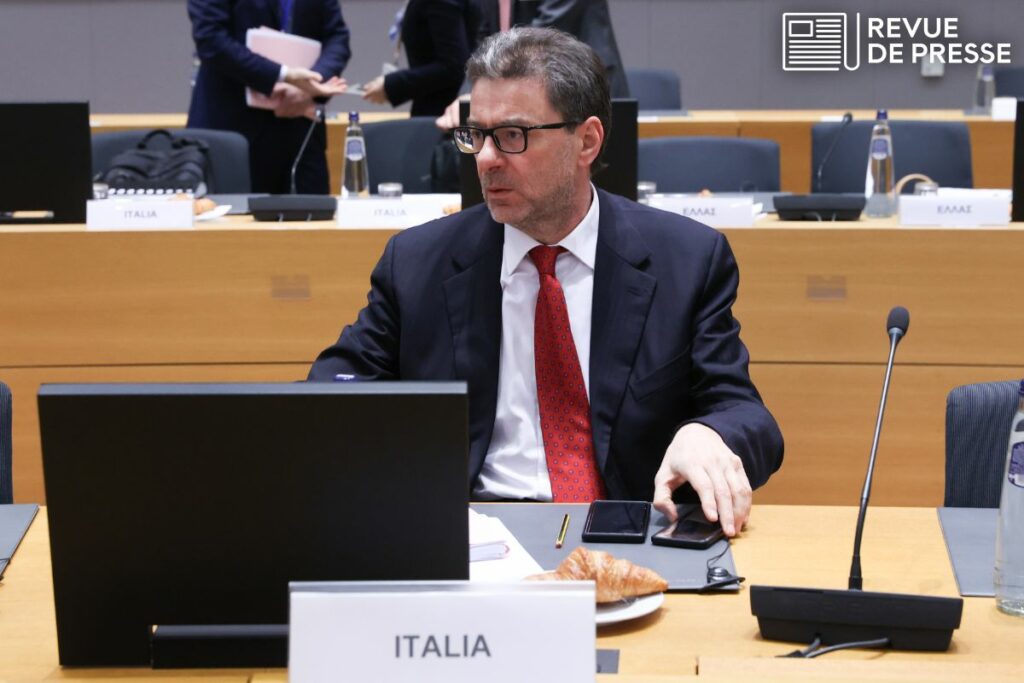 Le ministre italien de l'économie Giancarlo Giorgetti (ici en mars à Bruxelles) a fait cette déclaration lors d'une audition parlementaire sur la réforme de la gouvernance économique de l'UE - Crédits : Union européenne