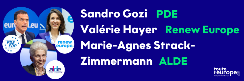 Valérie Hayer, Sandro Gozi, Marie-Agnes Strack Zimmermann, Renew Europe / Parti démocrate européen / ALDE