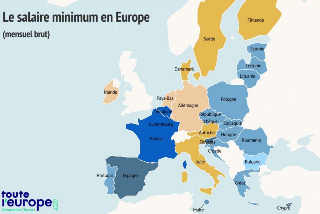 [Carte] Le salaire minimum en Europe