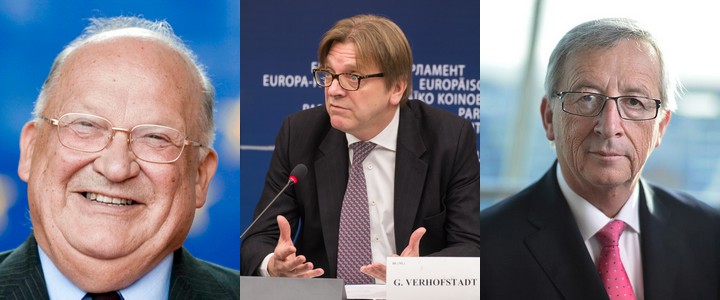 Jean-Luc Dehaene, Guy Verhofstadt et Jean-Claude Juncker