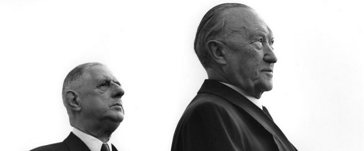 Le général de Gaulle, avec Konrad Adenauer en 1961